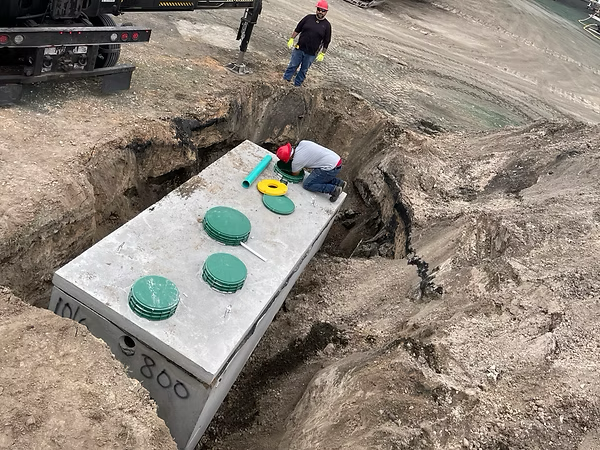 Commercial septic system installation